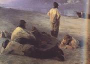 Peder Severin Kroyer Fishermen on the Skagen Beach (nn02) oil painting